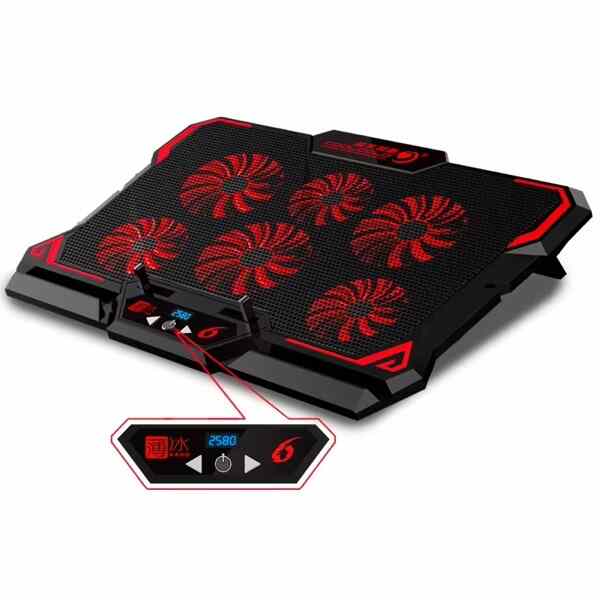 Gaming Laptop Cooling Pad 17inch Six Fan Led Screen cover gaming laptop cooling pad