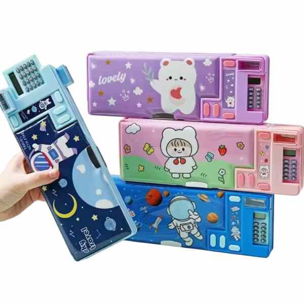 Multi Functional Pencil Box Case Calculator-Sharpener-Storage cover