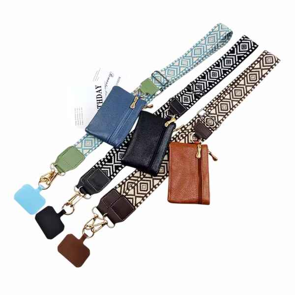 Phone Lanyard With Card Holder Adjustable Crossbody Strap cover