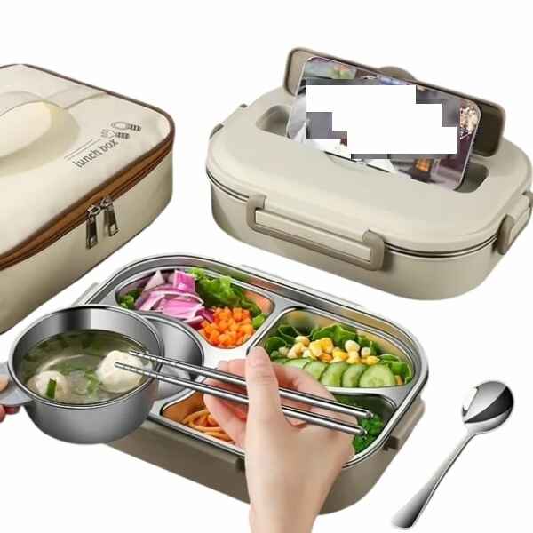 Stainless Steel Lunch Box With Compartments 304 Stainless cover