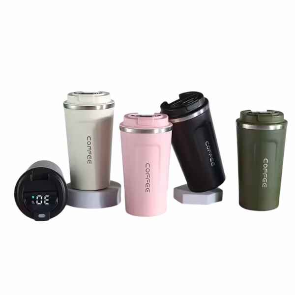 Stainless Steel Vacuum Mug With Temperature Display 380mls cover