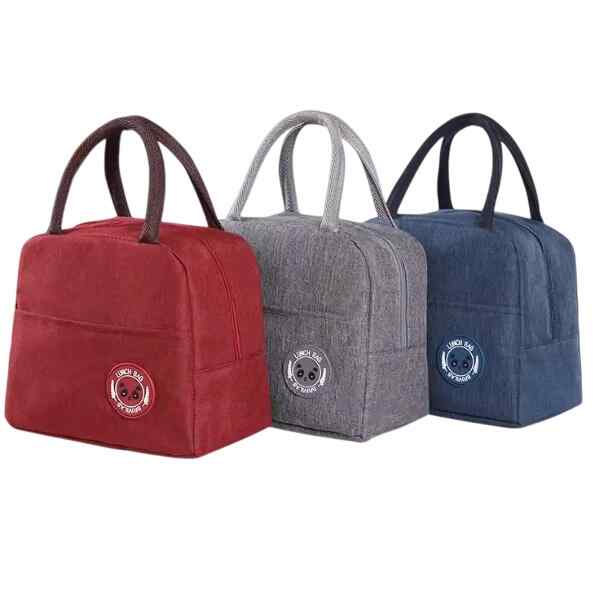 Tote Bag With Lunch Compartment Portable Oxford Lunch Bags cover