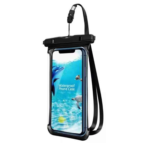 Waterproof Cell Phone Pouch Full View Transparent black 1