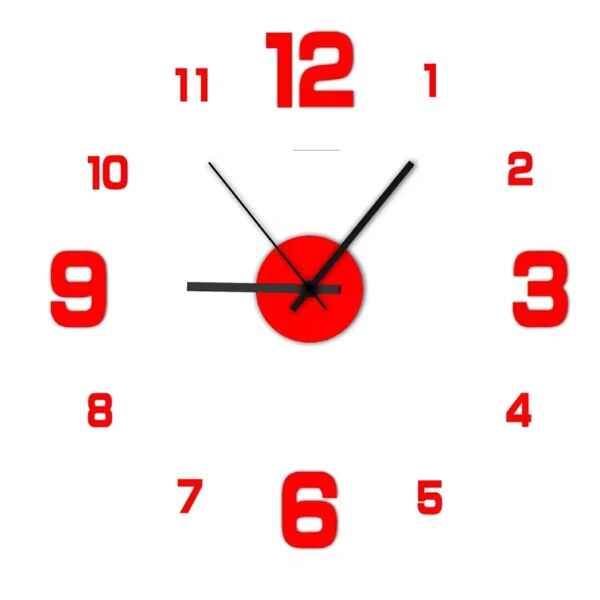 creative frameless diy wall clock REd C